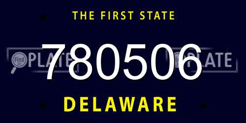 780506 Delaware License Plate