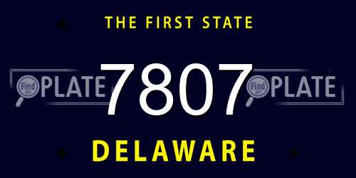 7807 Delaware License Plate