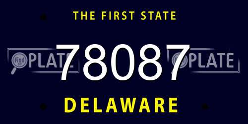 78087 Delaware License Plate