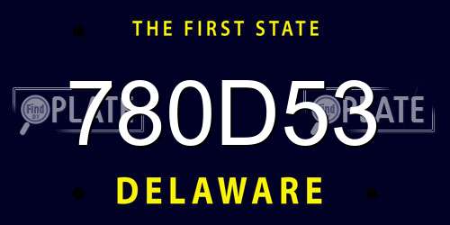 780D53 Delaware License Plate