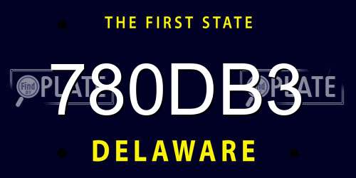 780DB3 Delaware License Plate