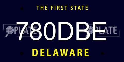780DBE Delaware License Plate