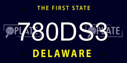 780DS3 Delaware License Plate