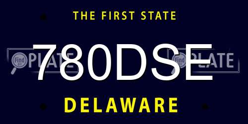 780DSE Delaware License Plate