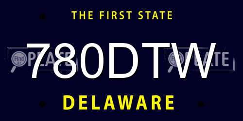 780DTW Delaware License Plate