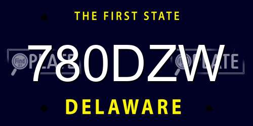 780DZW Delaware License Plate
