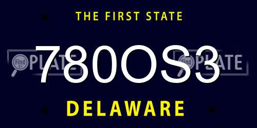 780OS3 Delaware License Plate