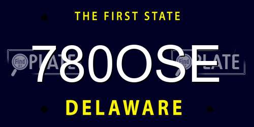 780OSE Delaware License Plate