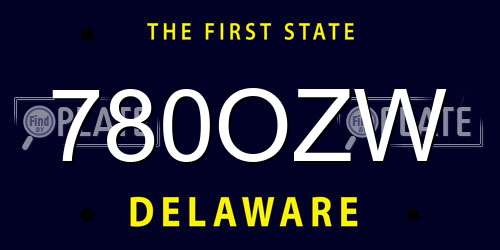 780OZW Delaware License Plate
