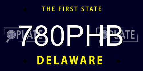 780PHB Delaware License Plate