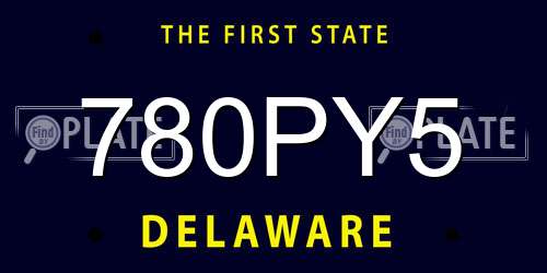 780PY5 Delaware License Plate