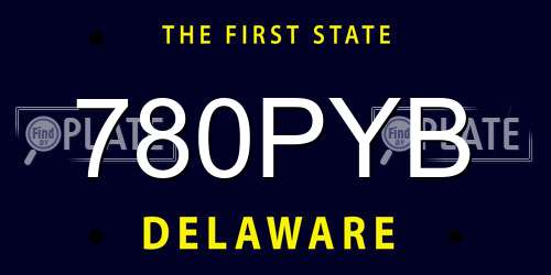 780PYB Delaware License Plate