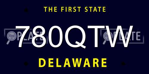 780QTW Delaware License Plate