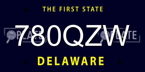 780QZW Delaware License Plate