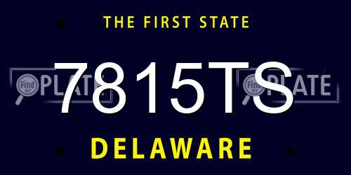 7815TS Delaware License Plate