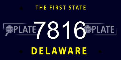 7816 Delaware License Plate
