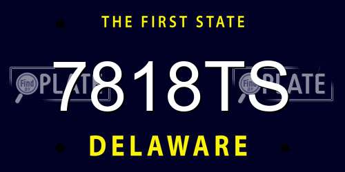 7818TS Delaware License Plate