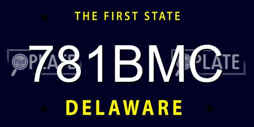 781BMC Delaware License Plate