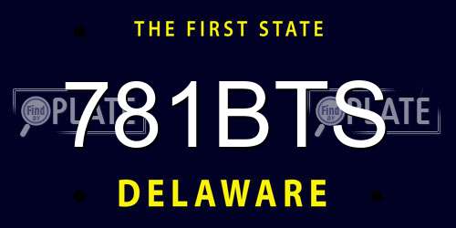 781BTS Delaware License Plate