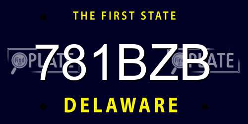 781BZB Delaware License Plate