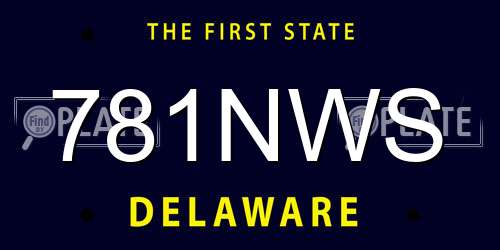 781NWS Delaware License Plate