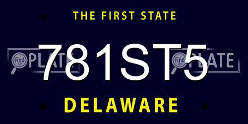 781ST5 Delaware License Plate