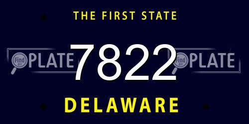7822 Delaware License Plate