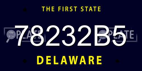 78232B5 Delaware License Plate