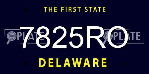 7825RO Delaware License Plate