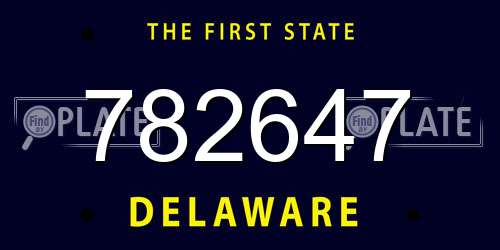 782647 Delaware License Plate