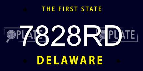 7828RD Delaware License Plate