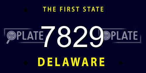 7829 Delaware License Plate