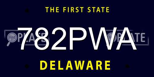 782PWA Delaware License Plate