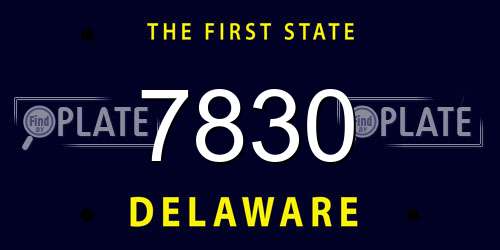 7830 Delaware License Plate