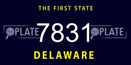 7831 Delaware License Plate