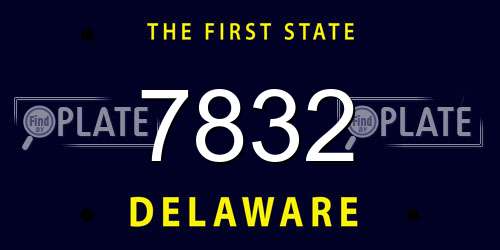 7832 Delaware License Plate