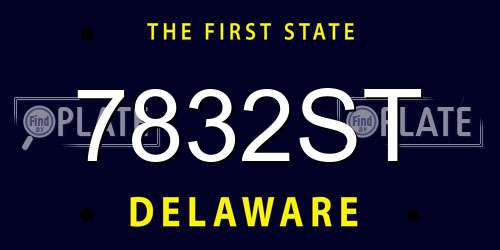7832ST Delaware License Plate