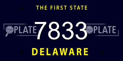 7833 Delaware License Plate