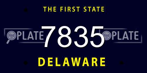 7835 Delaware License Plate