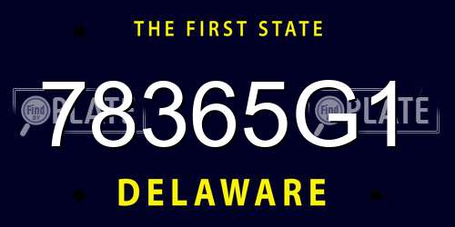 78365G1 Delaware License Plate