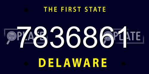 7836861 Delaware License Plate
