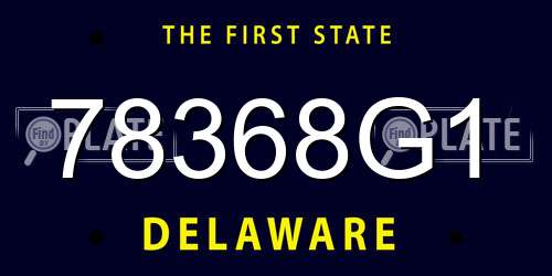 78368G1 Delaware License Plate