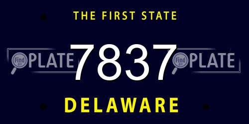 7837 Delaware License Plate