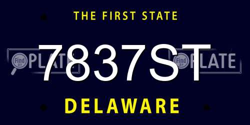 7837ST Delaware License Plate
