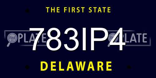 783IP4 Delaware License Plate