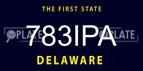 783IPA Delaware License Plate