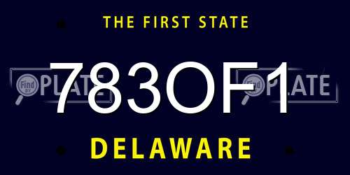 783OF1 Delaware License Plate