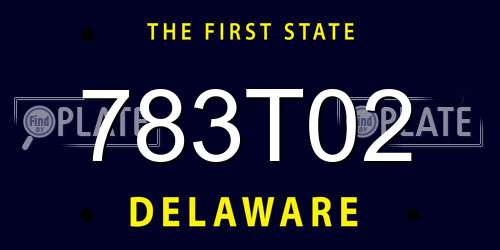 783T02 Delaware License Plate