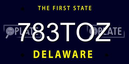 783TOZ Delaware License Plate