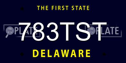 783TST Delaware License Plate